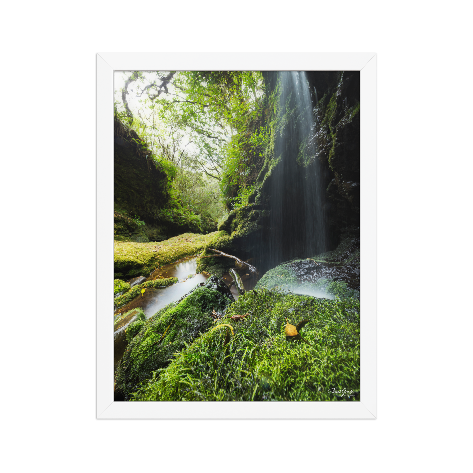 Affiche de La Réunion Cascade de la Ravine Citron Galet 30 × 40 cm / Blanc - photographie Franck Grondin