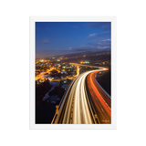 Affiche de La Réunion La Route des Tamarins de Nuit 30 × 40 cm / Blanc - photographie Franck Grondin