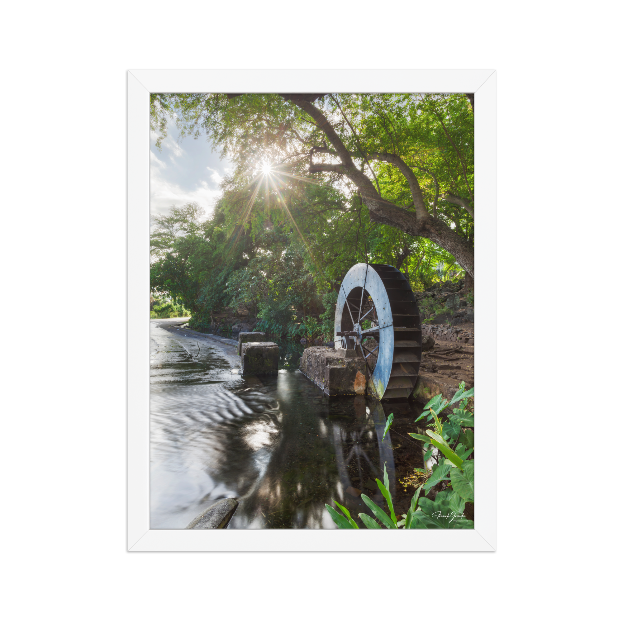 Affiche de La Réunion Le Moulin de la Tour des Roches 30 × 40 cm / Blanc - photographie Franck Grondin