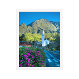 Affiche de La Réunion L'Église Notre-Dame-des-Neiges de Cilaos 30 × 40 cm / Blanc - photographie Franck Grondin