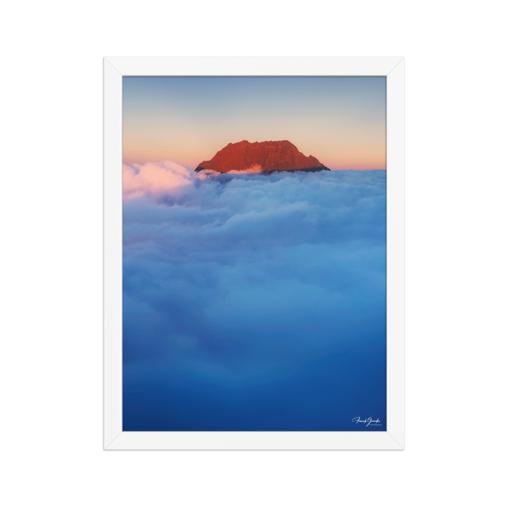 Affiche de La Réunion Gros Morne, Mer de Nuages 30 × 40 cm / Blanc - photographie Franck Grondin