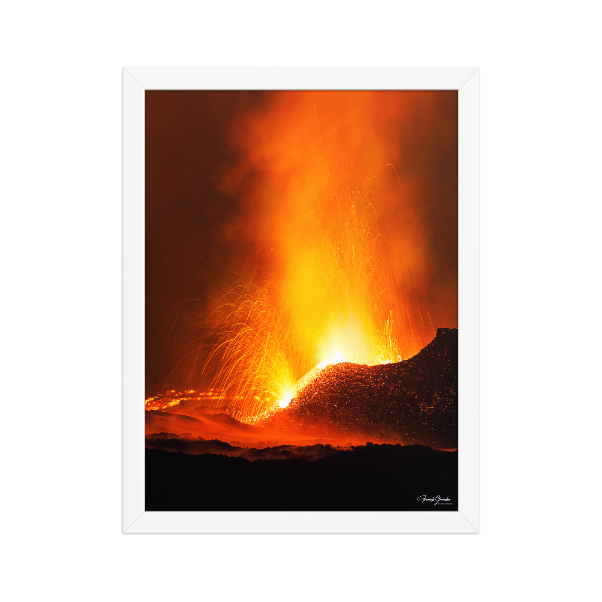 Affiche de La Réunion Fontaines de Lave, Mai 2015 30 × 40 cm / Blanc - photographie Franck Grondin