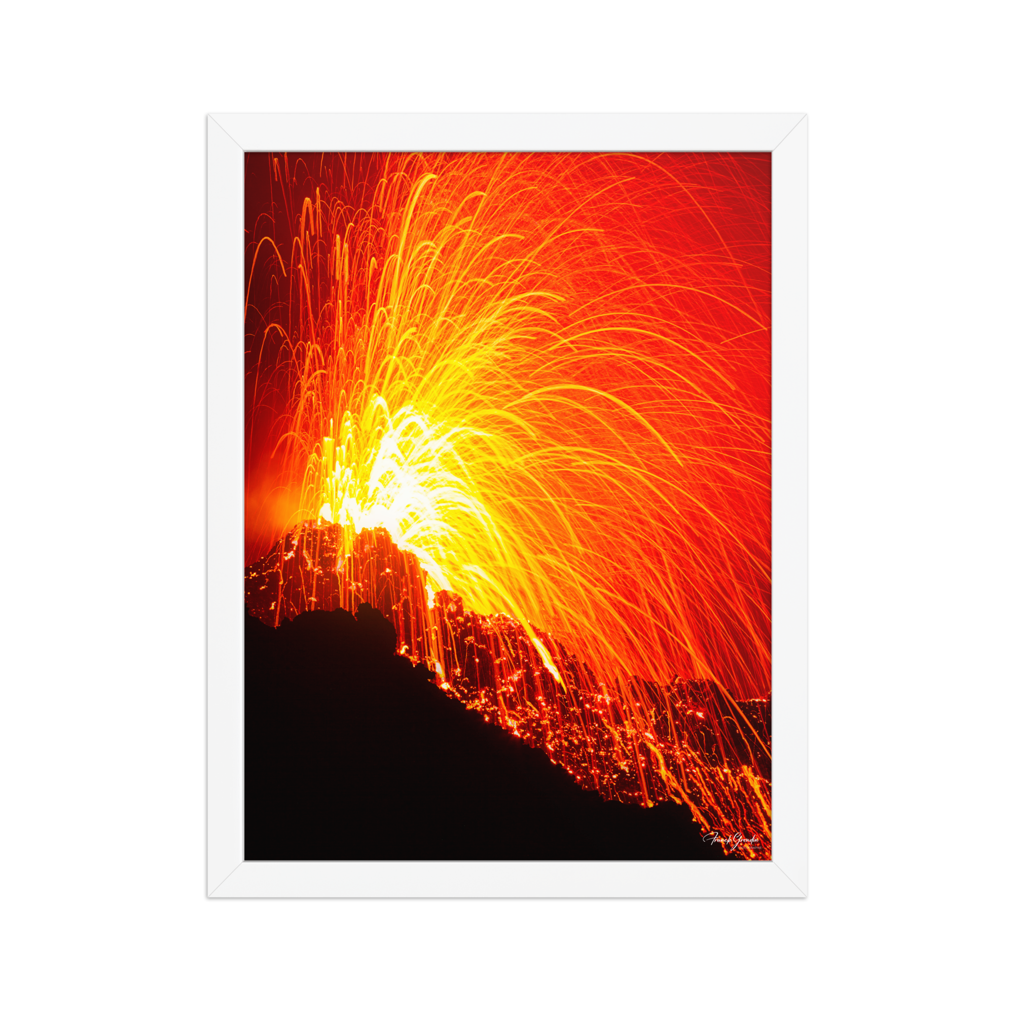 Affiche de La Réunion Éruption de Février 2015 30 × 40 cm / Blanc - photographie Franck Grondin