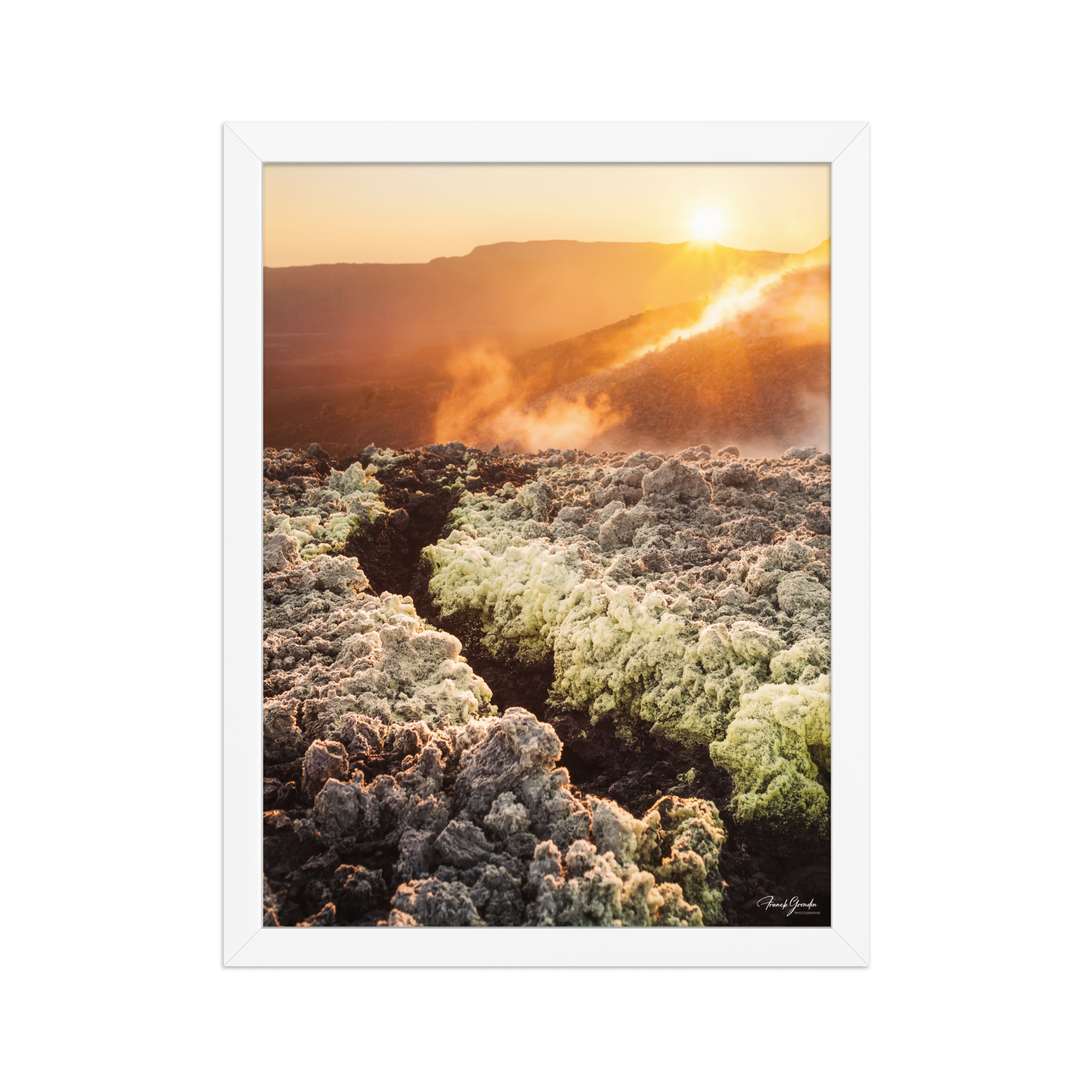 Affiche de La Réunion Éruption d'Août 2015 30 × 40 cm / Blanc - photographie Franck Grondin