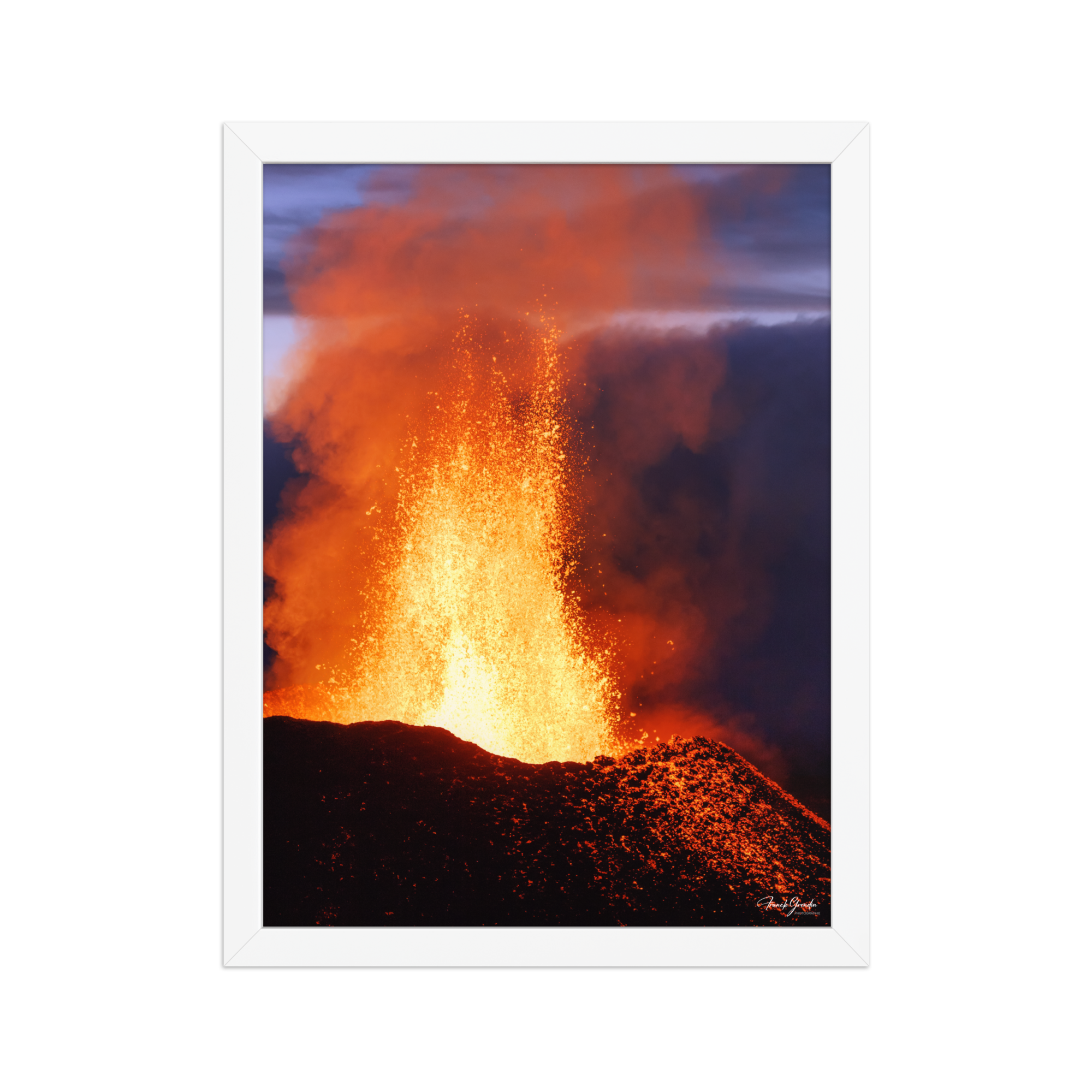 Affiche de La Réunion Coulée d'Août 2015 30 × 40 cm / Blanc - photographie Franck Grondin