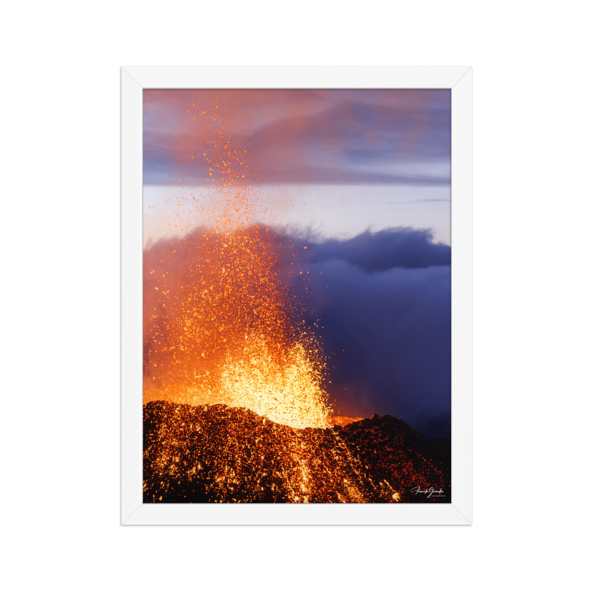 Affiche de La Réunion Rivière de Lave, Août 2015 30 × 40 cm / Blanc - photographie Franck Grondin