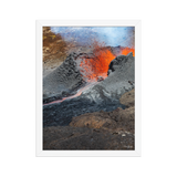 Affiche de La Réunion Le Piton de la Fournaise vu du Ciel 30 × 40 cm / Blanc - photographie Franck Grondin
