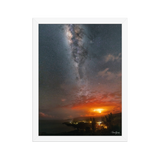 Affiche de La Réunion La Fournaise sous la Voie Lactée 30 × 40 cm / Blanc - photographie Franck Grondin
