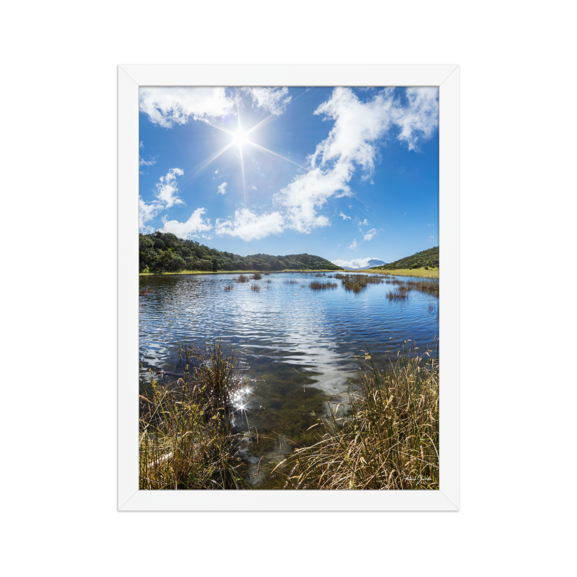 Affiche de La Réunion Le Lac Argamasse 30 × 40 cm / Blanc - photographie Franck Grondin