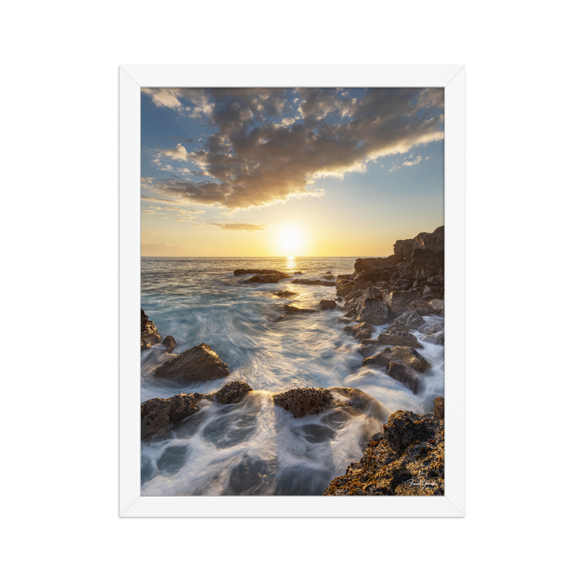 Affiche de La Réunion Crépuscule près du Gouffre 30 × 40 cm / Blanc - photographie Franck Grondin