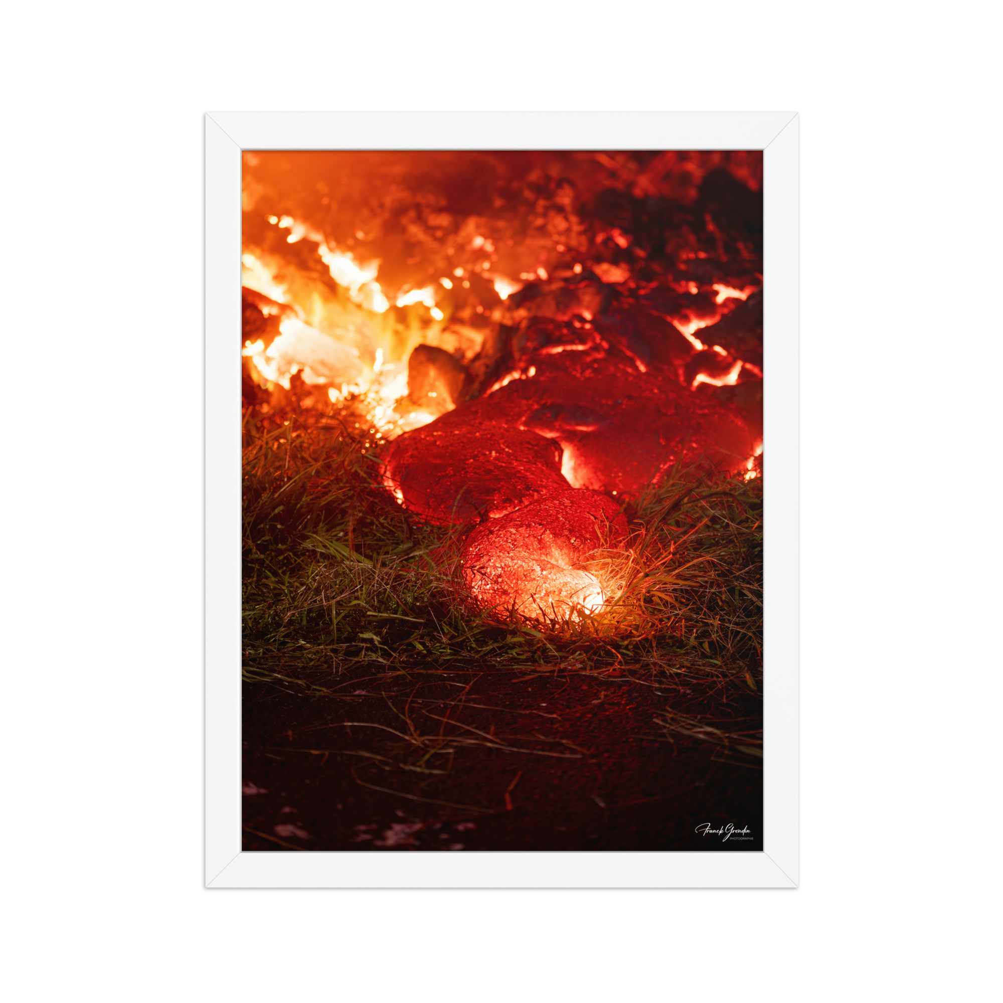 Affiche de La Réunion Éruption de Février 2026 30 × 40 cm / Blanc - photographie Franck Grondin