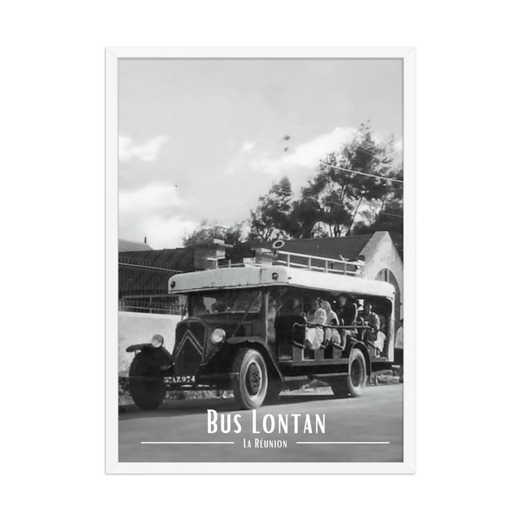 Affiche de la Réunion Car Courant d’Air Noir & Blanc 50 × 70 cm / Blanc - Univile