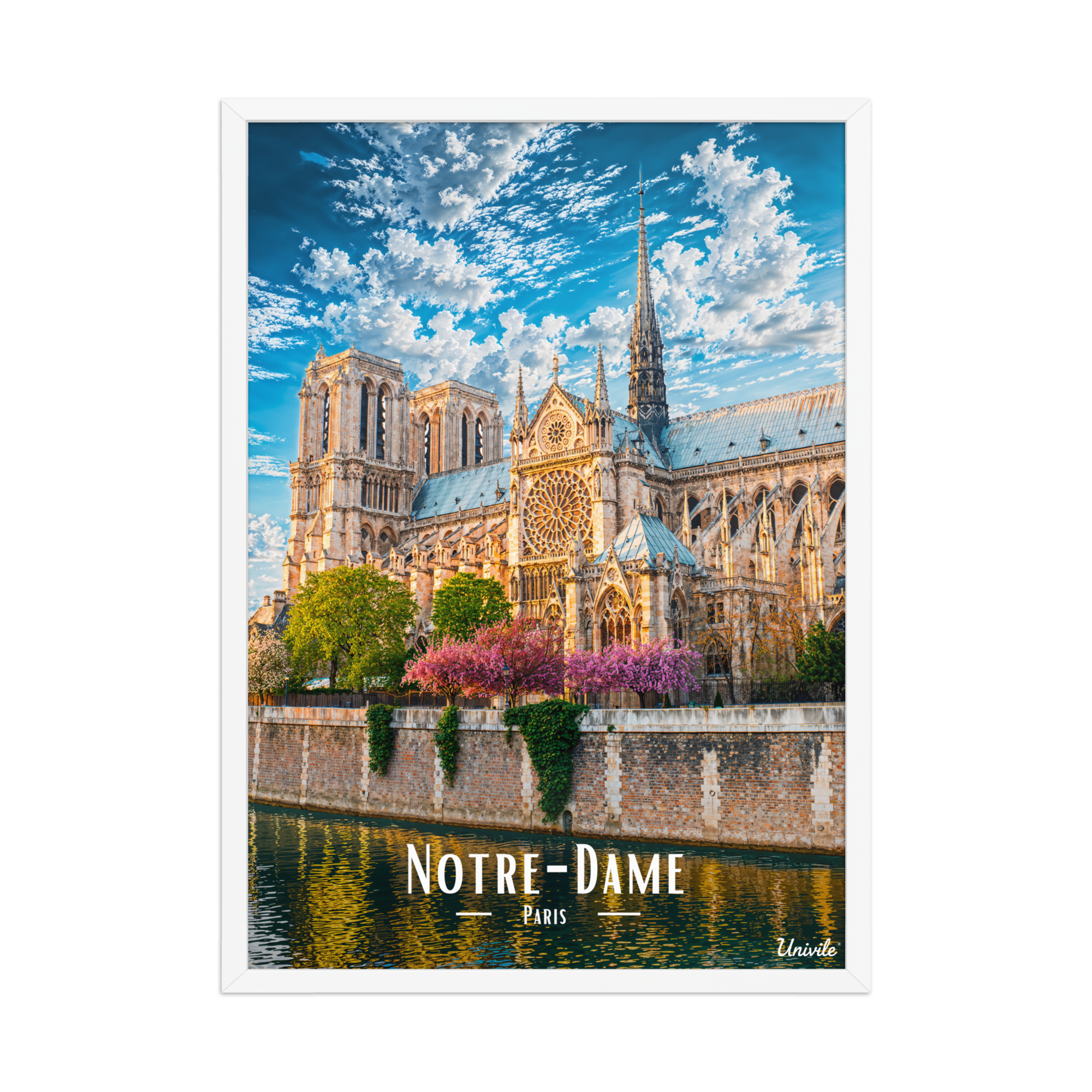 Affiche de Paris Notre-Dame 50 × 70 cm / Blanc - Univile