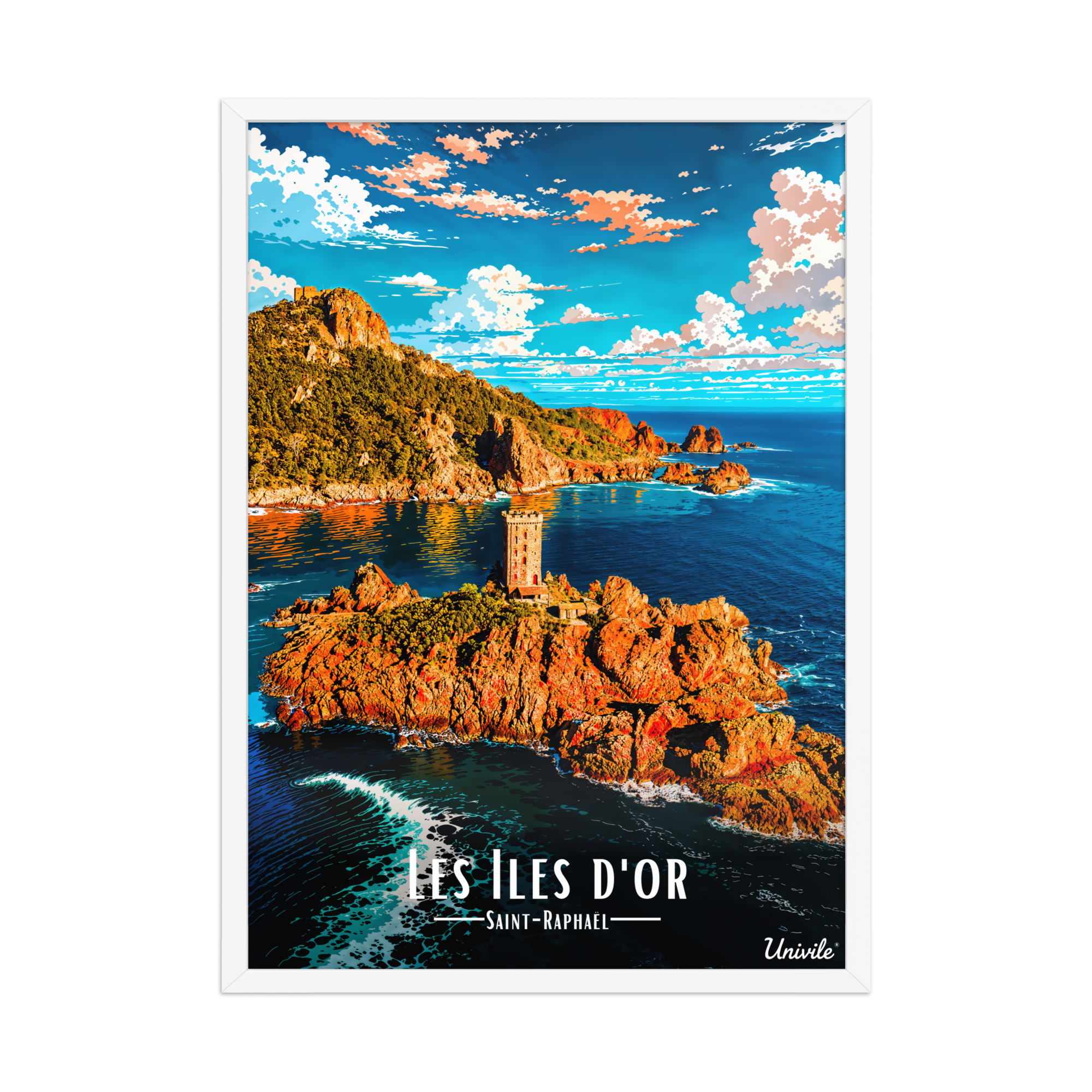 Affiche de Saint-Raphaël Les Îles d’Or 50 × 70 cm / Blanc - Univile