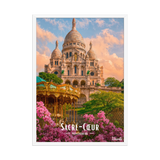 Affiche de Paris Sacré-Cœur – Montmartre 50 × 70 cm / Blanc - Univile