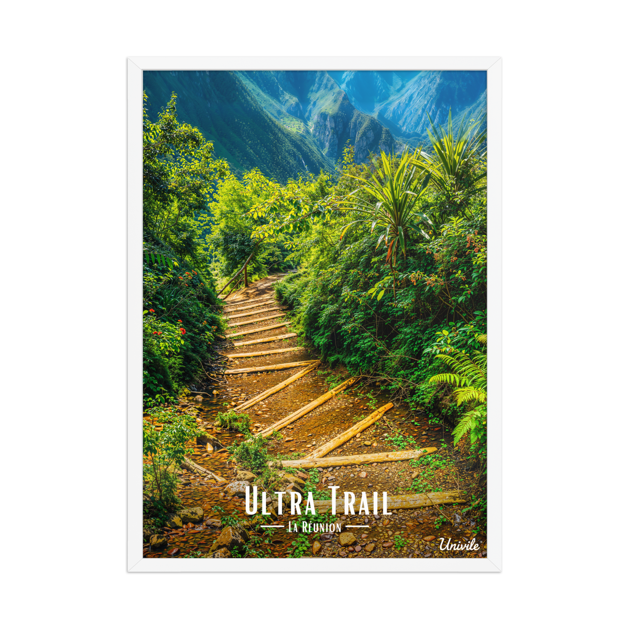 Affiche de la Réunion Ultra Trail 50 × 70 cm / Blanc - Univile