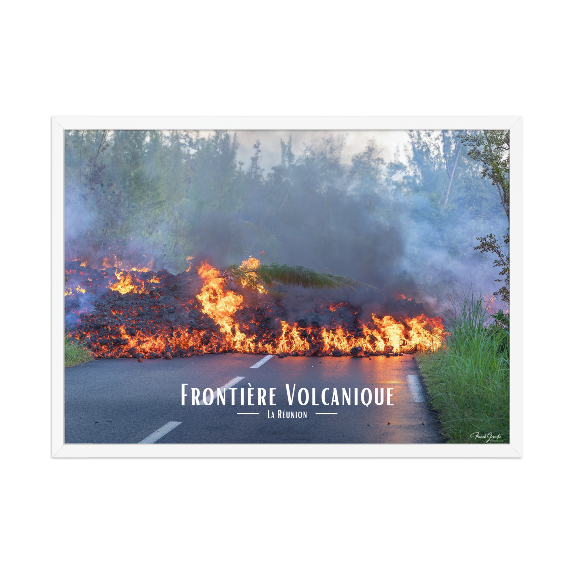 Affiche de La Réunion Frontière Volcanique 50 × 70 cm / Blanc - Univile La Réunion