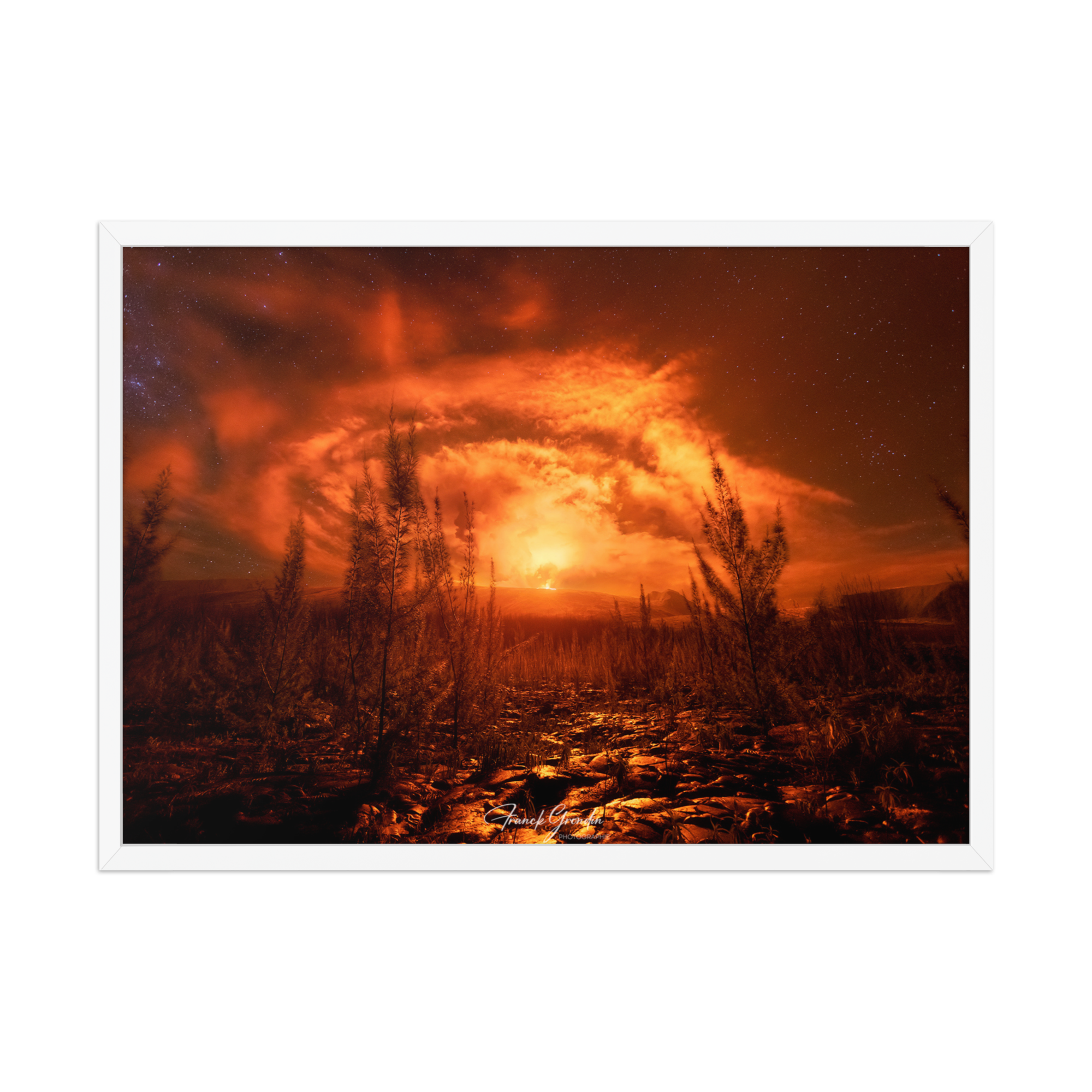 Affiche de La Réunion Le Soleil de Minuit 50 × 70 cm / Blanc - Univile La Réunion