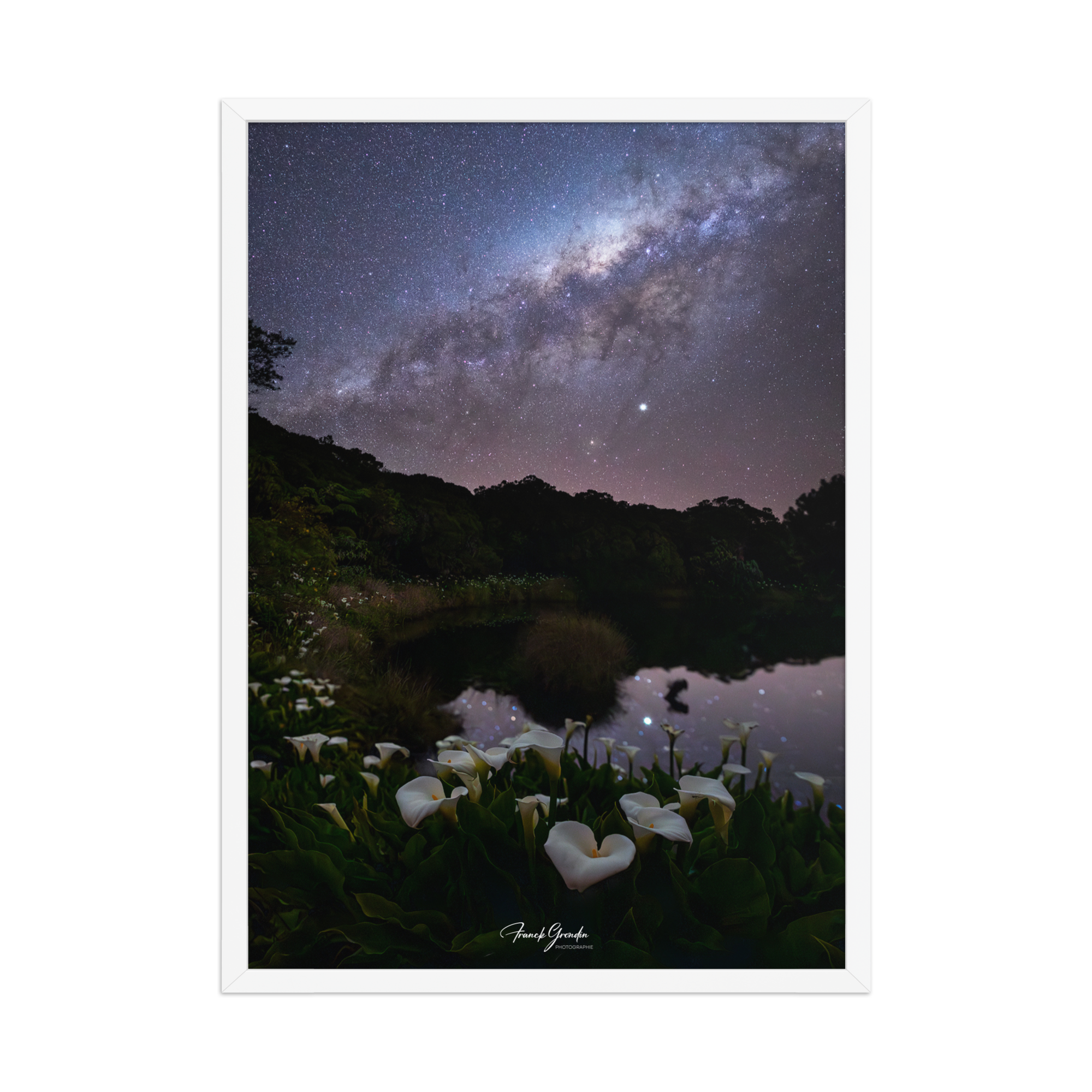 Affiche de La Réunion VOIE LACTEE PITON DE L'EAU 50 × 70 cm / Blanc - Univile La Réunion