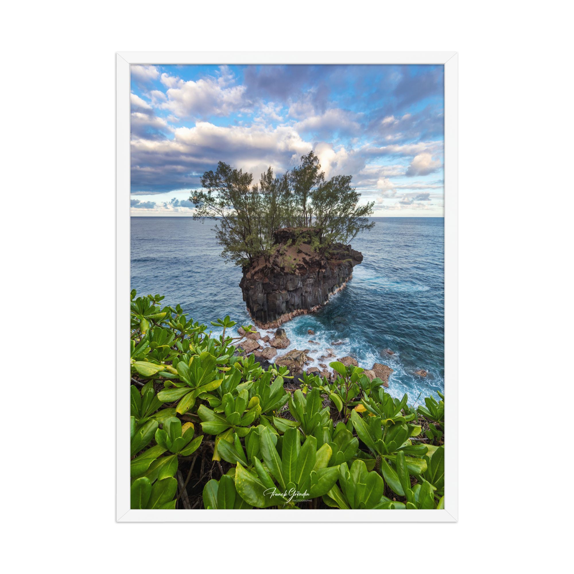 Affiche de La Réunion Roche Pas de Cabris 50 × 70 cm / Blanc - Univile La Réunion