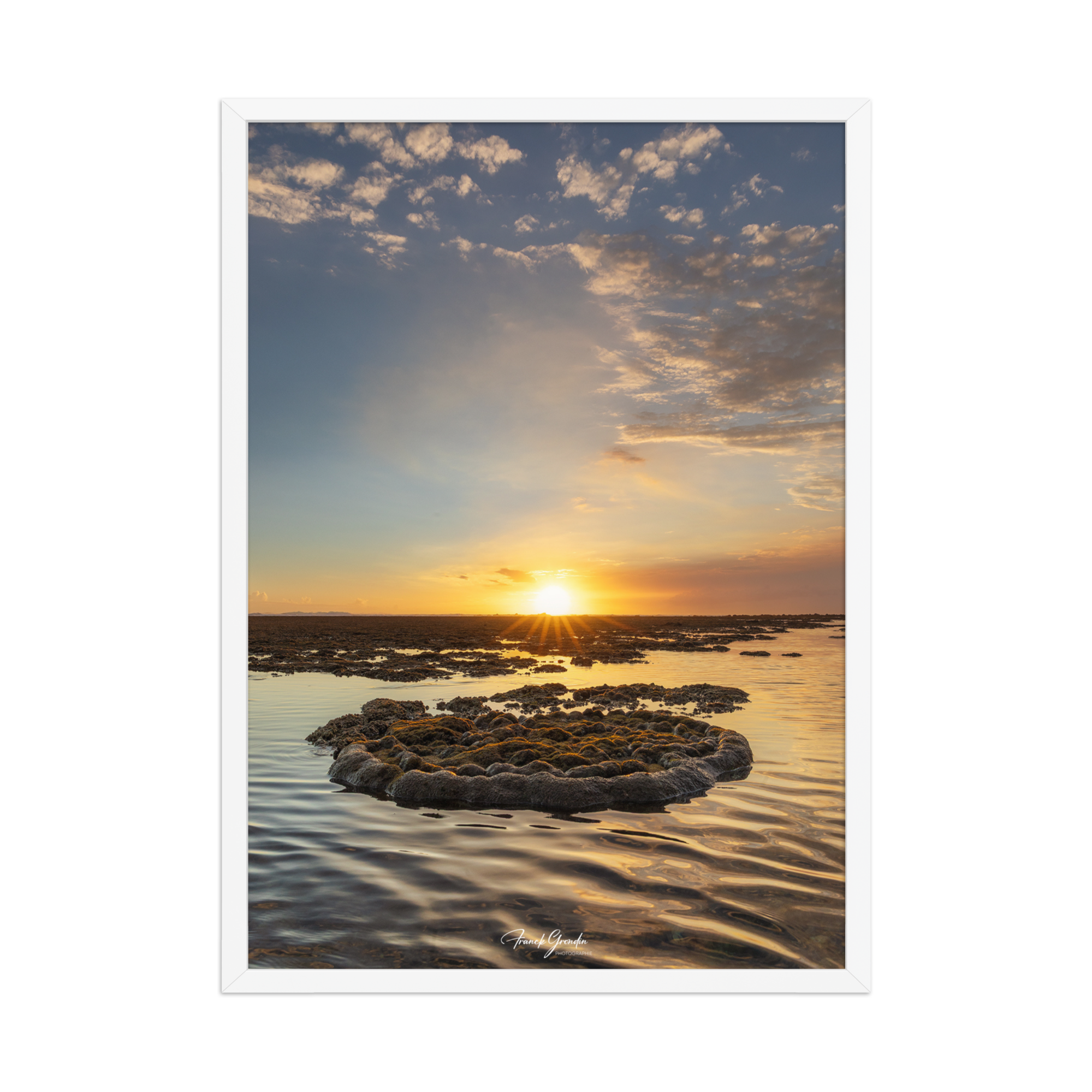 Affiche de La Réunion Marée Basse 50 × 70 cm / Blanc - Univile La Réunion