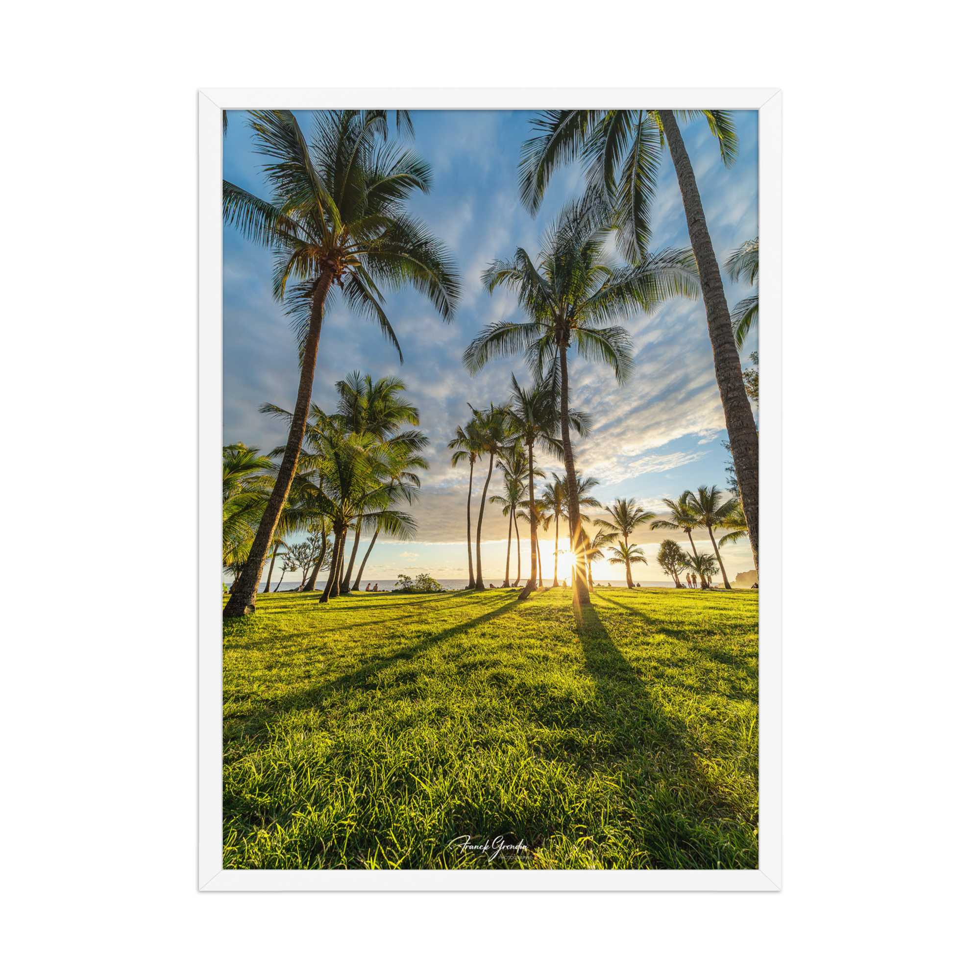 Affiche de La Réunion Sunset Grande Anse 50 × 70 cm / Blanc - Univile La Réunion