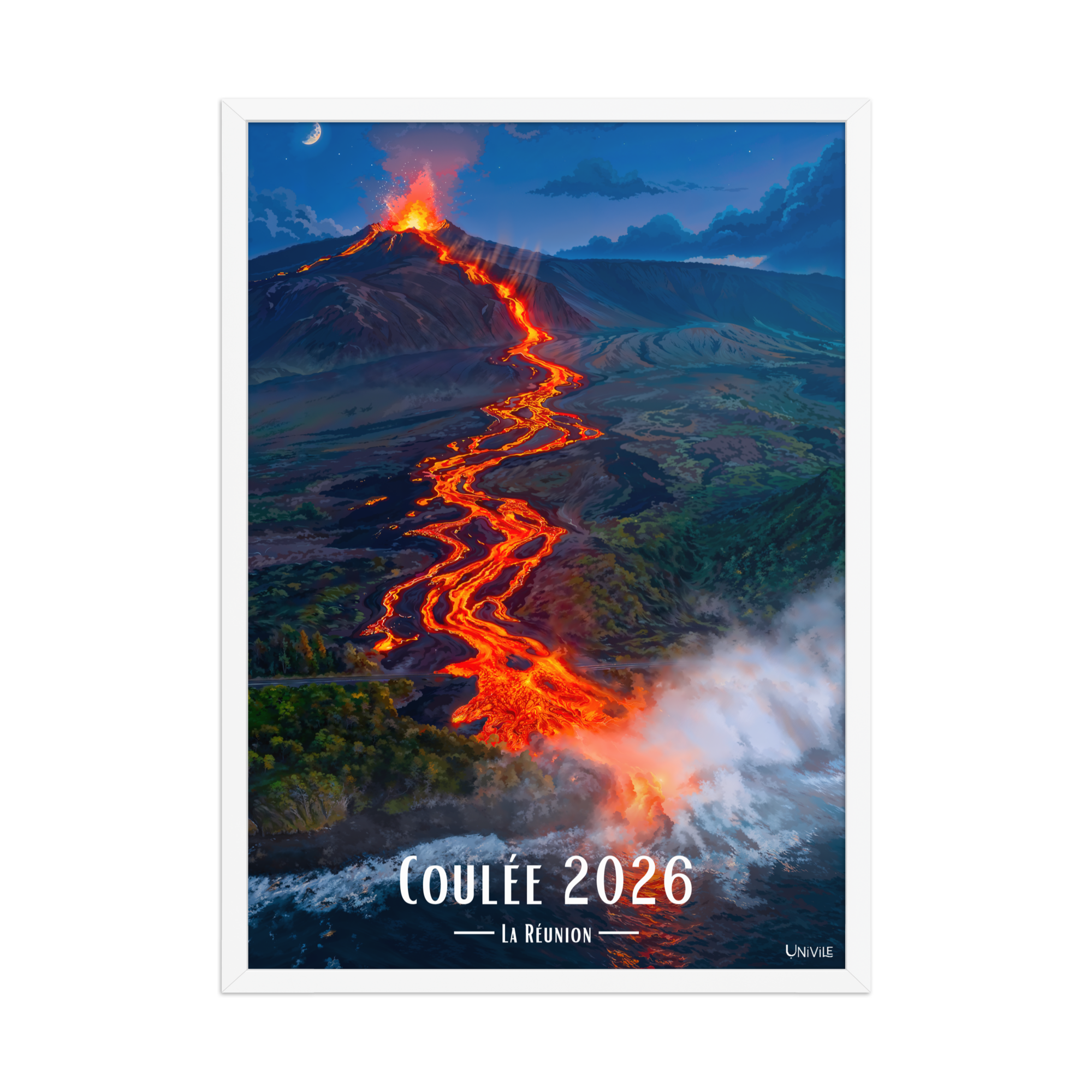Affiche de La Réunion Coulée 2026 50 × 70 cm / Blanc - Univile La Réunion