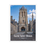Affiche de Bretagne Église Saint-Ronan 50×70 cm / Blanc - Univile Bretagne