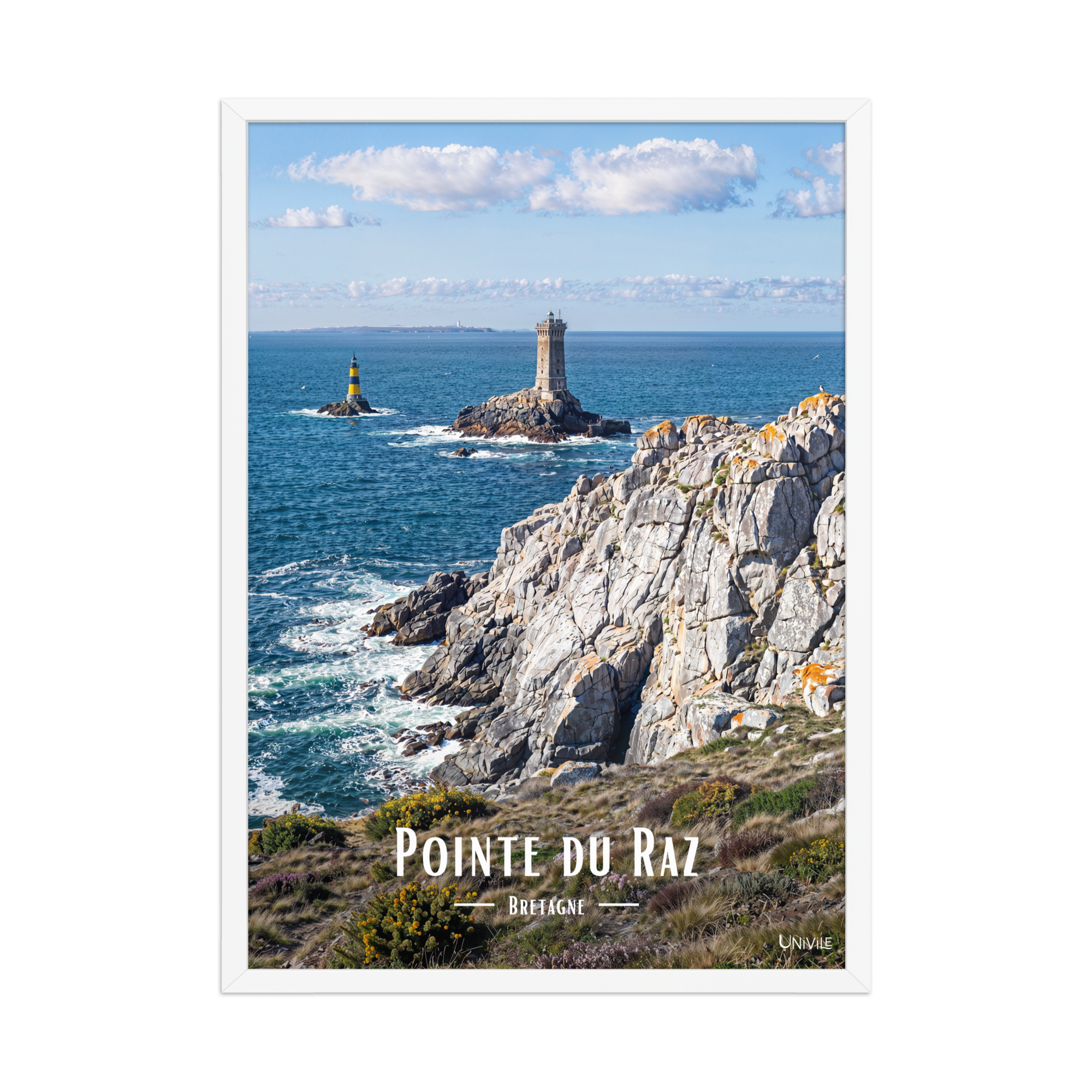 Affiche de Bretagne Pointe du Raz 50 × 70 cm / Blanc - Univile Bretagne