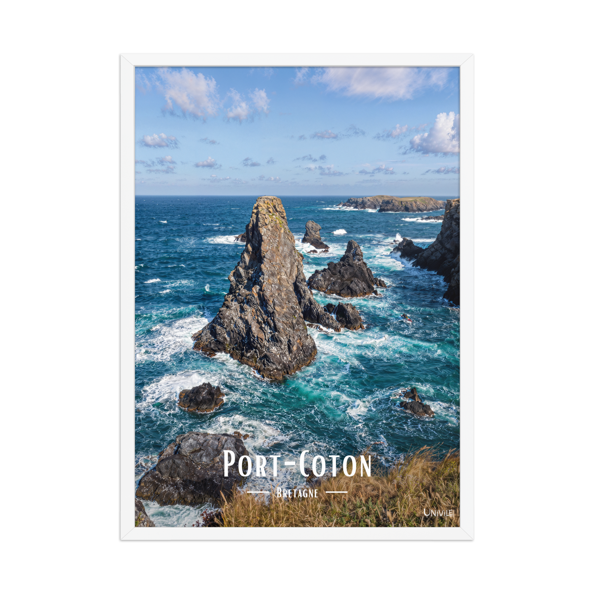 Affiche de Bretagne Port-Coton 50 × 70 cm / Blanc - Univile Bretagne
