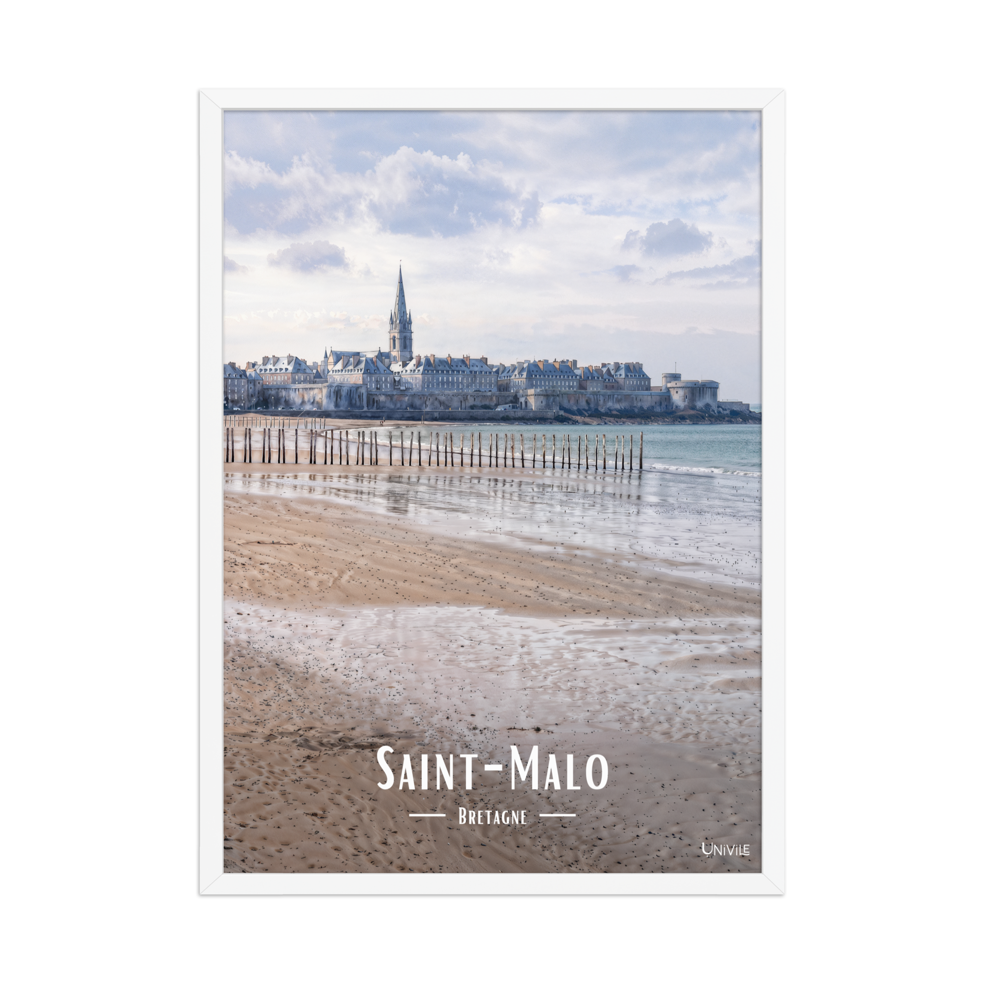 Affiche de Bretagne Saint-Malo 50 × 70 cm / Blanc - Univile Bretagne