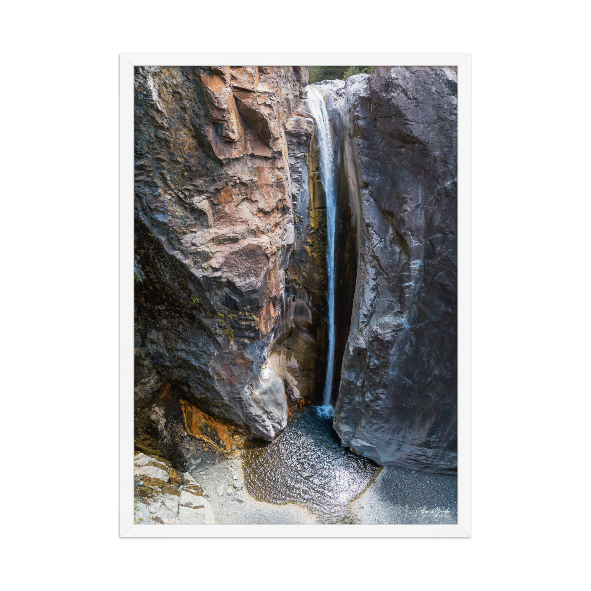 Affiche de La Réunion Cascade de Bras Rouge 50 × 70 cm / Blanc - photographie Franck Grondin