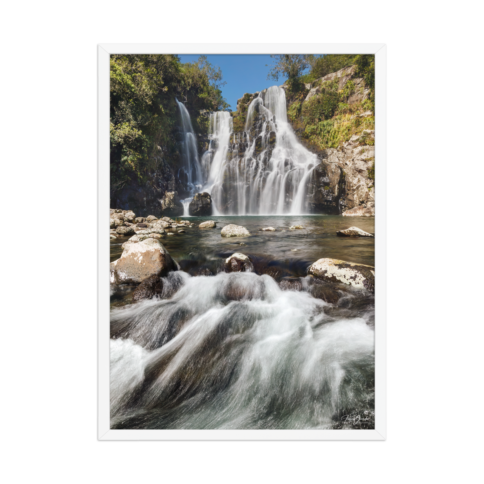 Affiche de La Réunion Cascade du Bassin Carrosse 50 × 70 cm / Blanc - photographie Franck Grondin