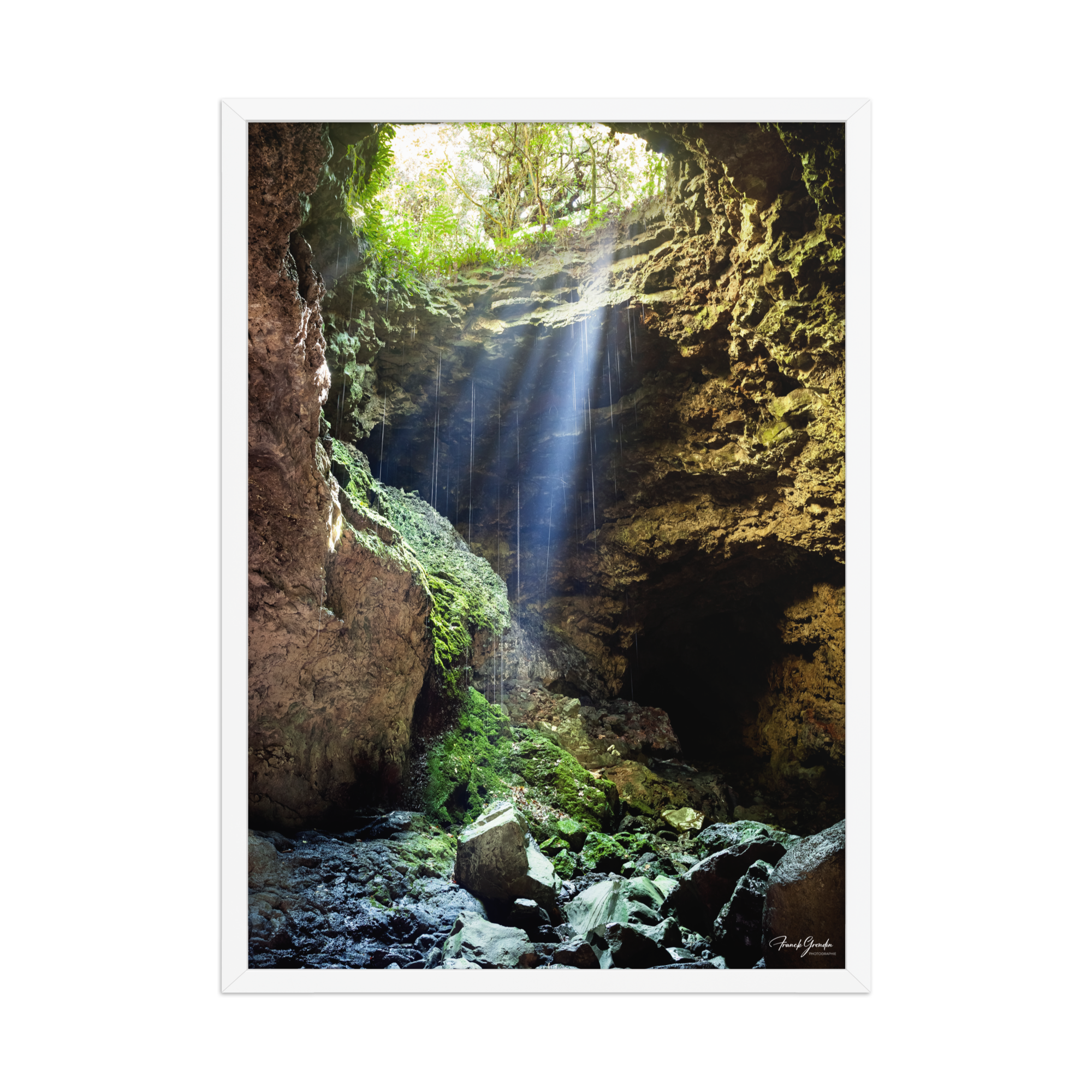 Affiche de La Réunion Caverne du Mapou 50 × 70 cm / Blanc - photographie Franck Grondin
