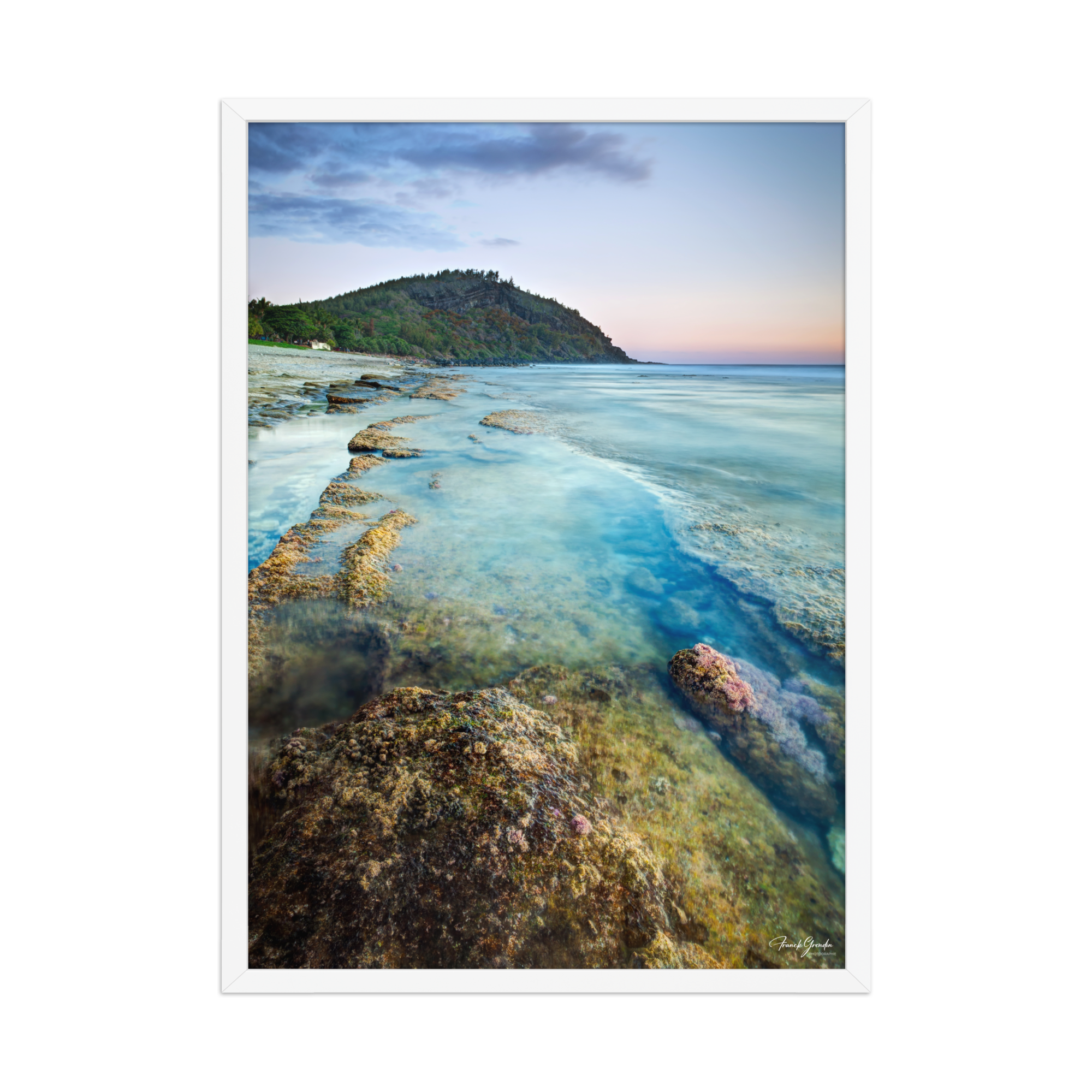 Affiche de La Réunion Crépuscule sur le Piton de Grande Anse 50 × 70 cm / Blanc - photographie Franck Grondin