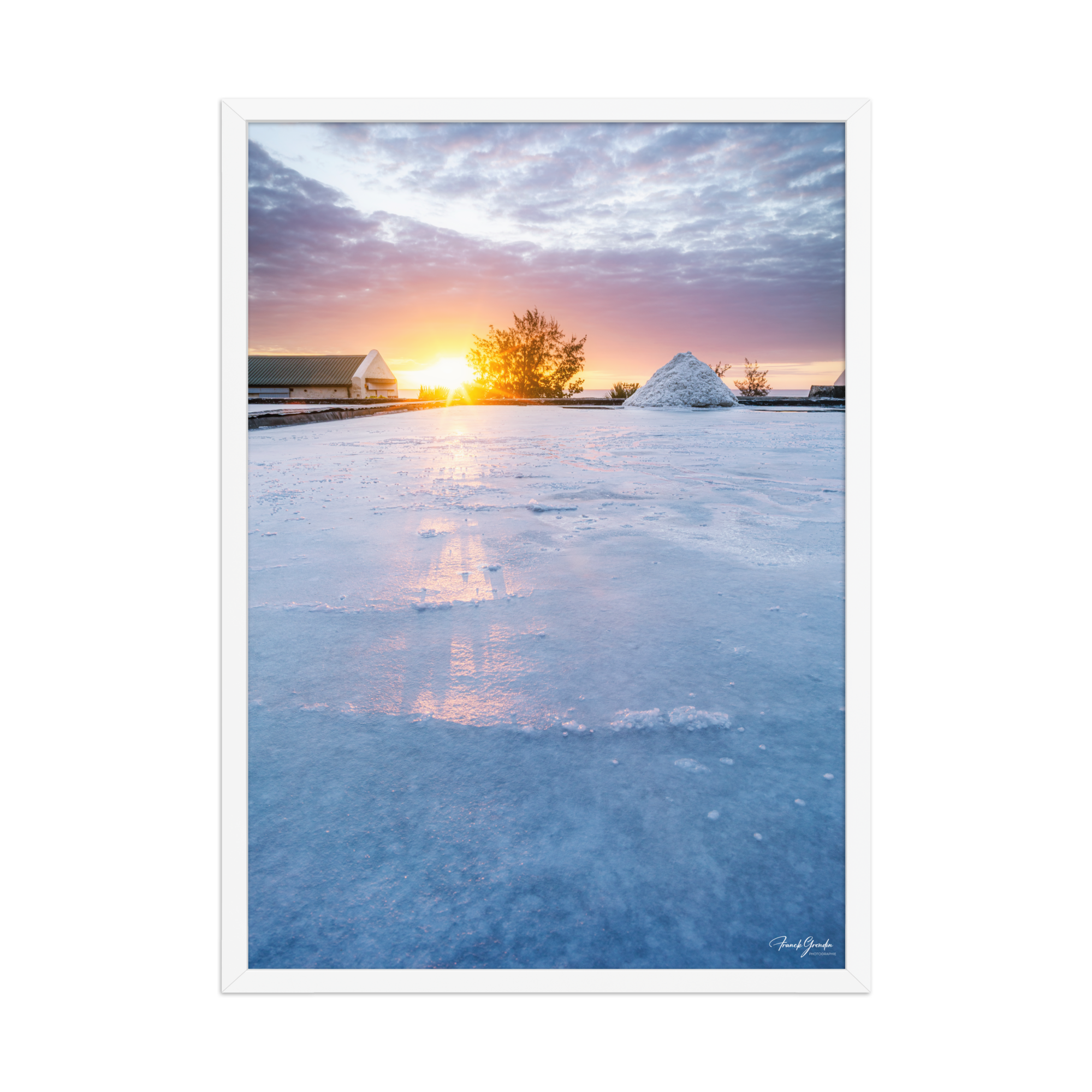 Affiche de La Réunion Les Salines de la Pointe au Sel 50 × 70 cm / Blanc - photographie Franck Grondin