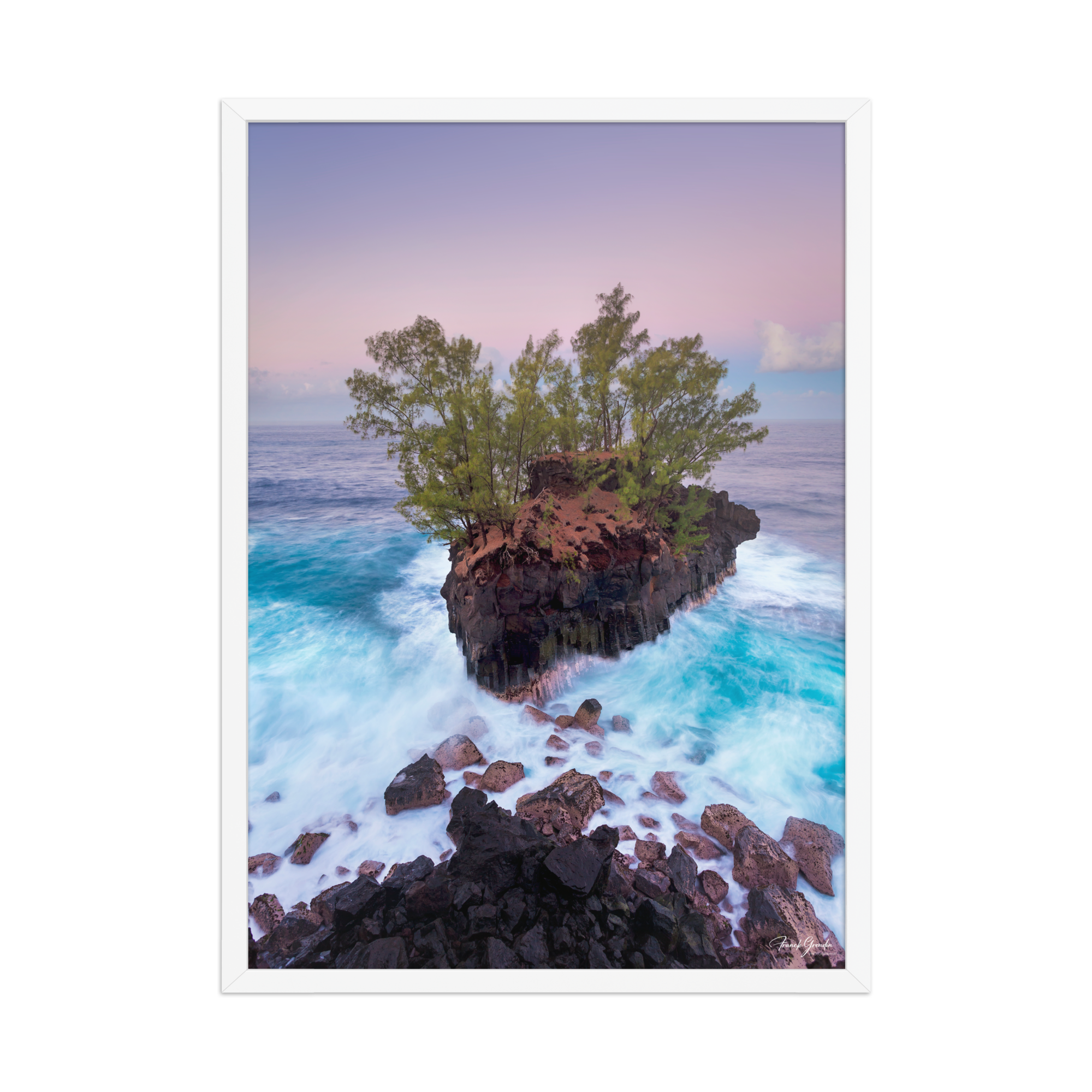 Affiche de La Réunion Le Parc à Cabri à l'Heure Bleue 50 × 70 cm / Blanc - photographie Franck Grondin