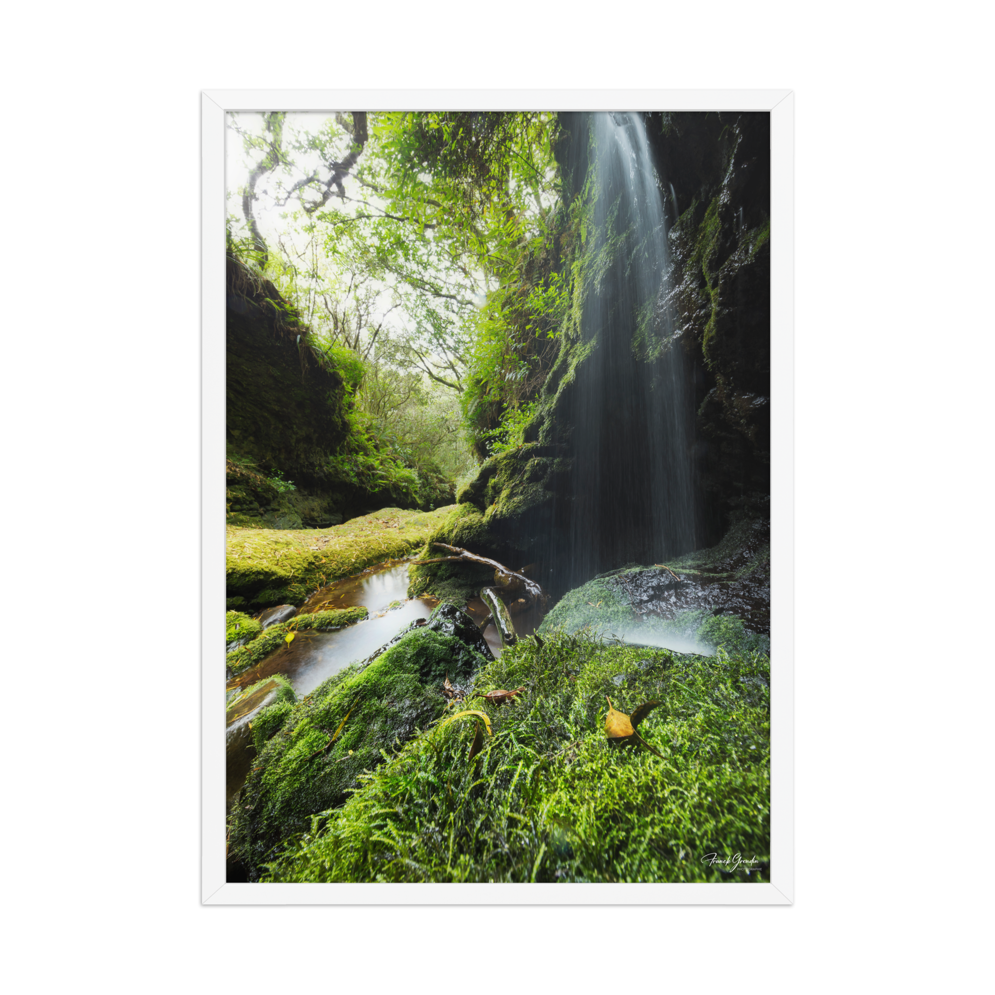 Affiche de La Réunion Cascade de la Ravine Citron Galet 50 × 70 cm / Blanc - photographie Franck Grondin