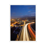 Affiche de La Réunion La Route des Tamarins de Nuit 50 × 70 cm / Blanc - photographie Franck Grondin