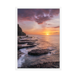 Affiche de La Réunion Crépuscule au Cap Champagne 50 × 70 cm / Blanc - photographie Franck Grondin