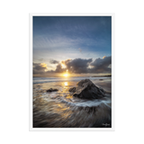 Affiche de La Réunion Coucher de Soleil sur Bois Blanc 50 × 70 cm / Blanc - photographie Franck Grondin