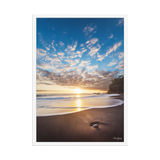Affiche de La Réunion Coucher de Soleil sur le Ti Sable 50 × 70 cm / Blanc - photographie Franck Grondin