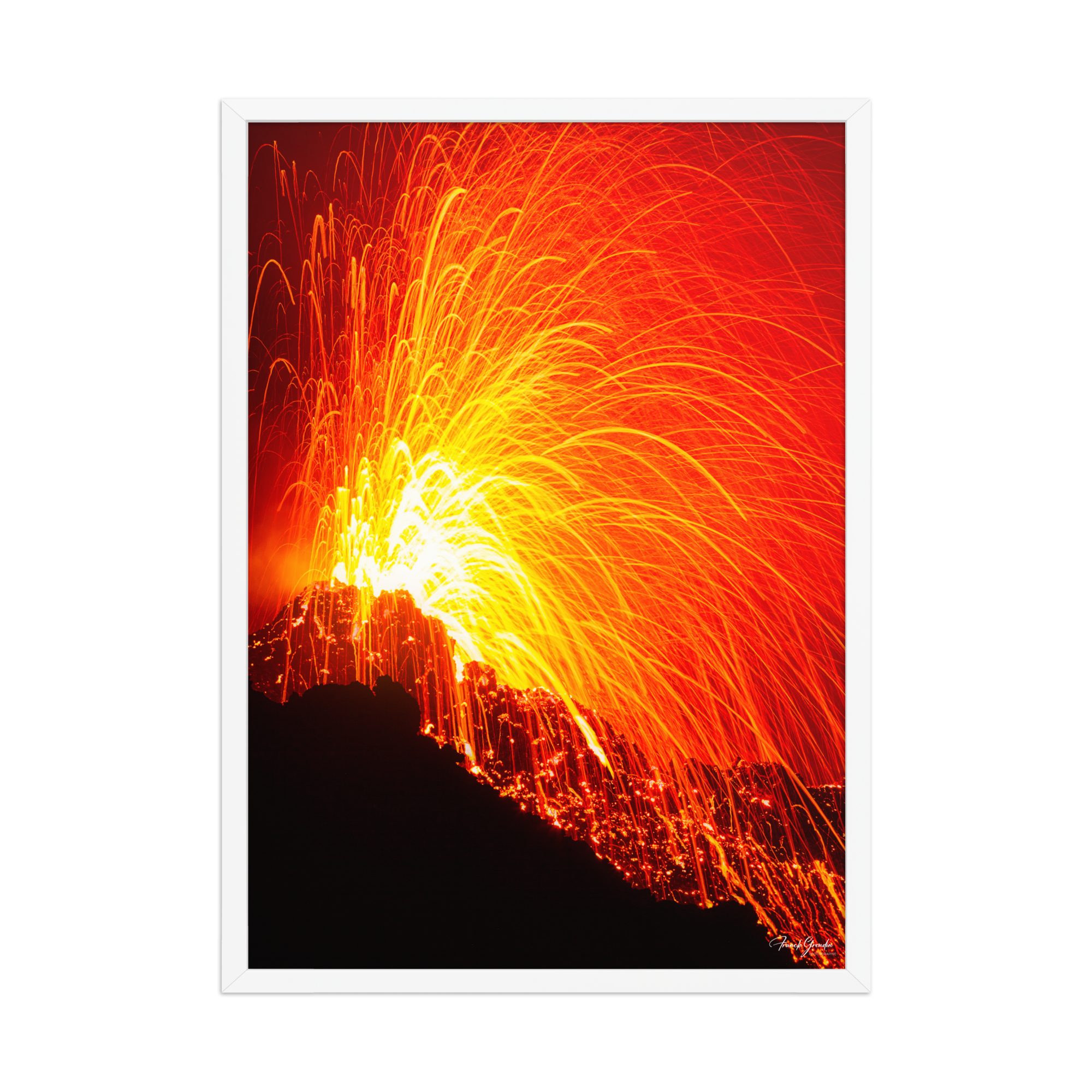 Affiche de La Réunion Éruption de Février 2015 50 × 70 cm / Blanc - photographie Franck Grondin