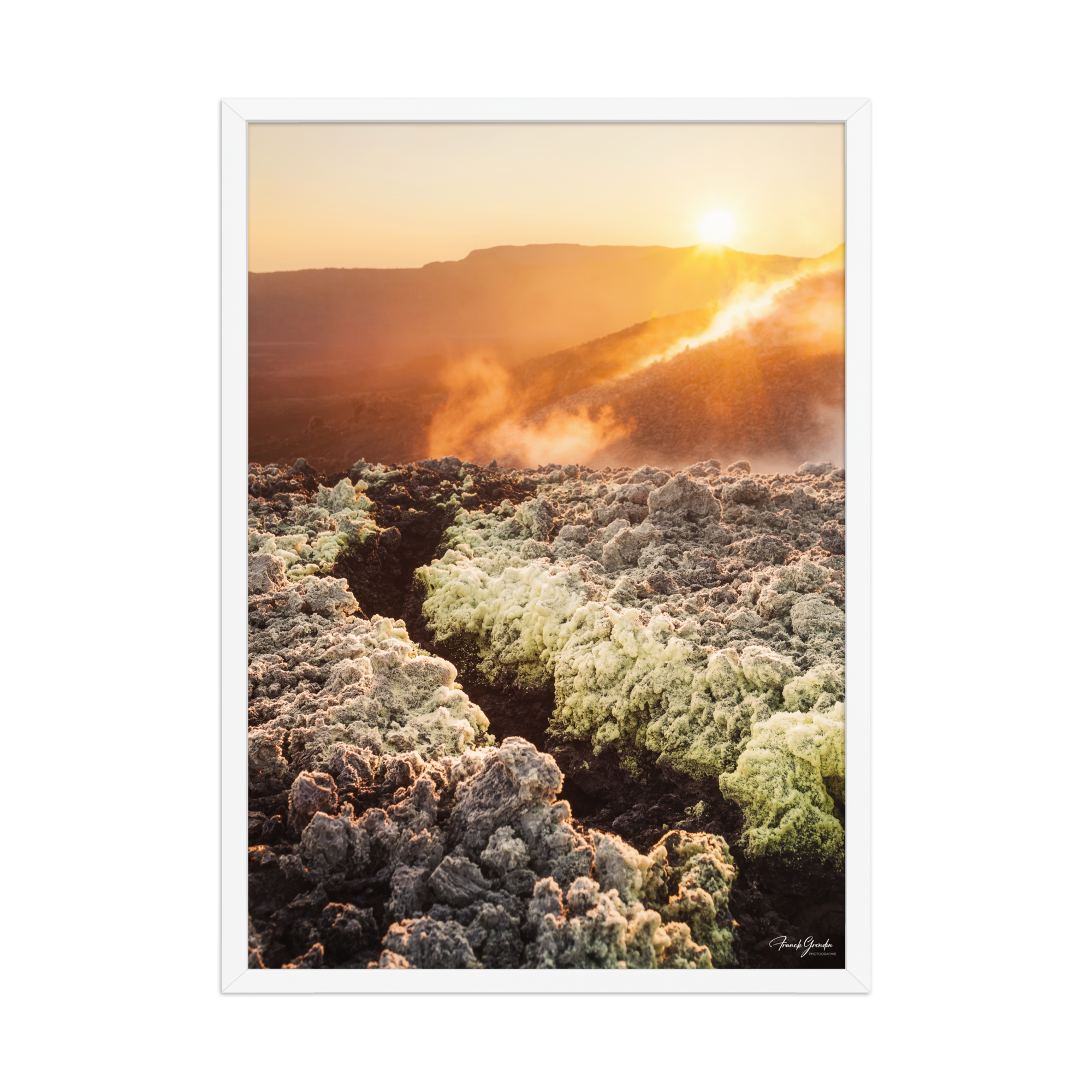 Affiche de La Réunion Éruption d'Août 2015 50 × 70 cm / Blanc - photographie Franck Grondin