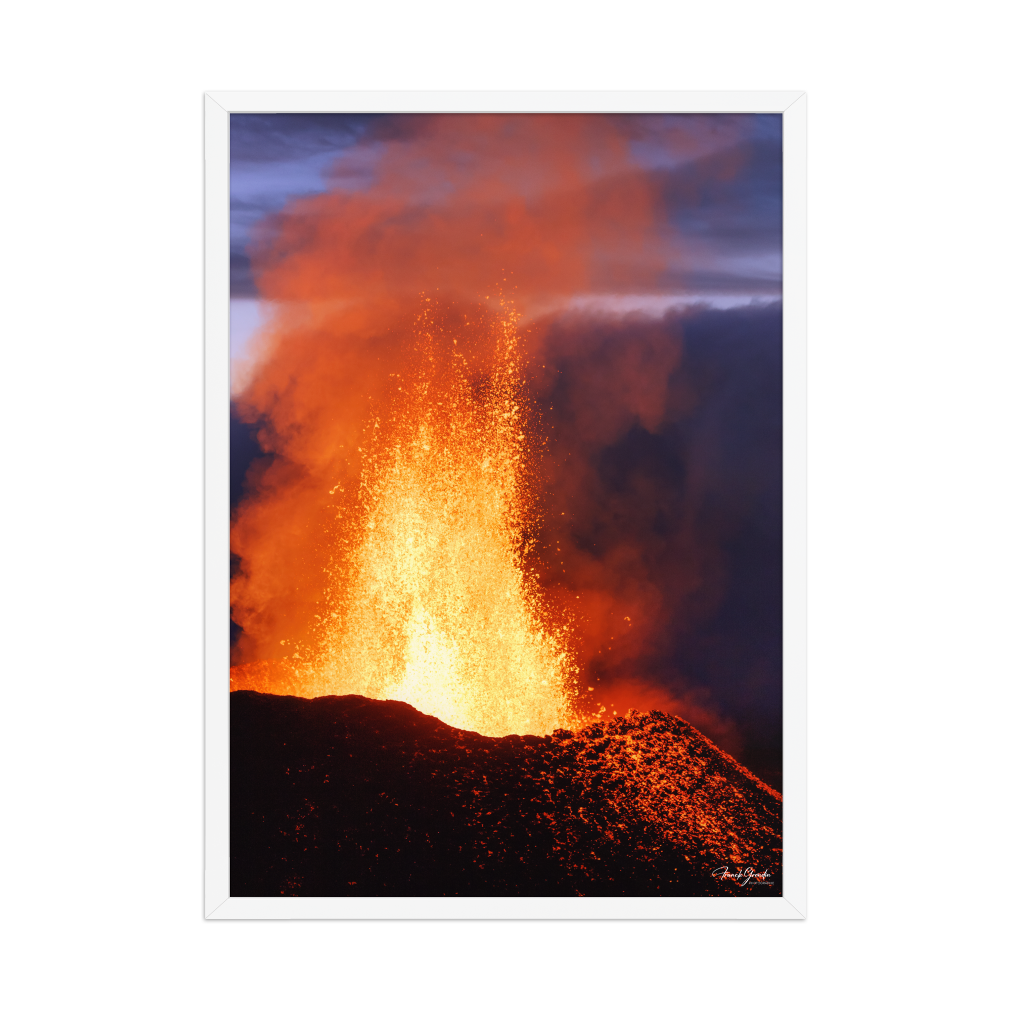Affiche de La Réunion Coulée d'Août 2015 50 × 70 cm / Blanc - photographie Franck Grondin