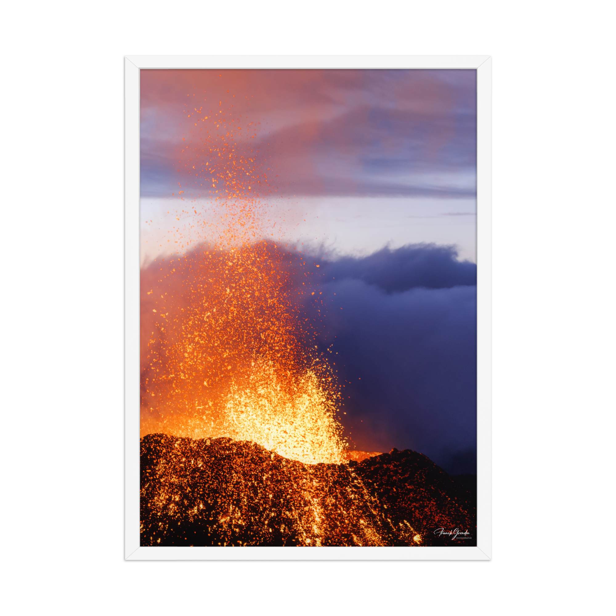 Affiche de La Réunion Rivière de Lave, Août 2015 50 × 70 cm / Blanc - photographie Franck Grondin