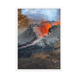 Affiche de La Réunion Le Piton de la Fournaise vu du Ciel 50 × 70 cm / Blanc - photographie Franck Grondin