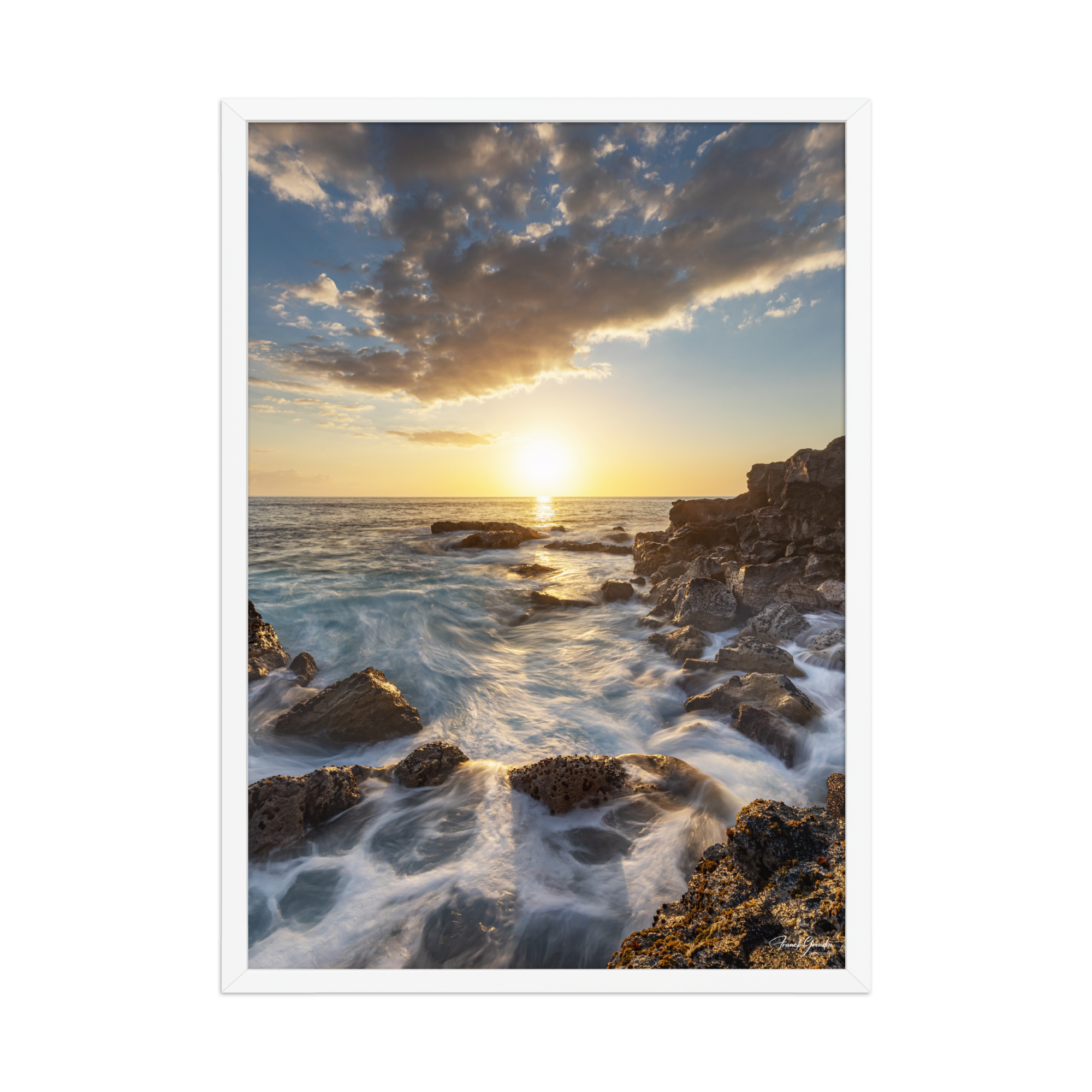 Affiche de La Réunion Crépuscule près du Gouffre 50 × 70 cm / Blanc - photographie Franck Grondin