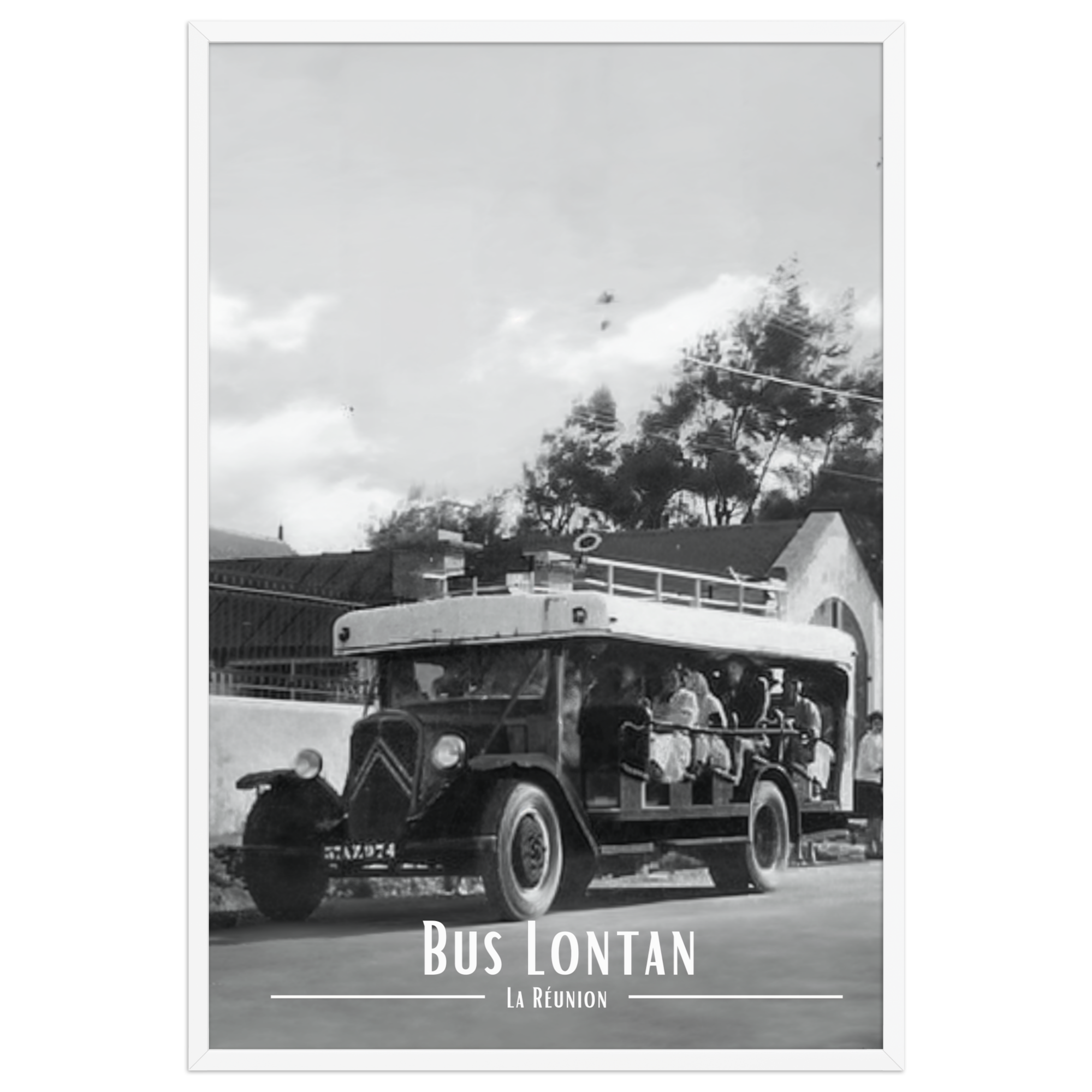 Affiche de la Réunion Car Courant d’Air Noir & Blanc 61 × 91 cm / Blanc - Univile