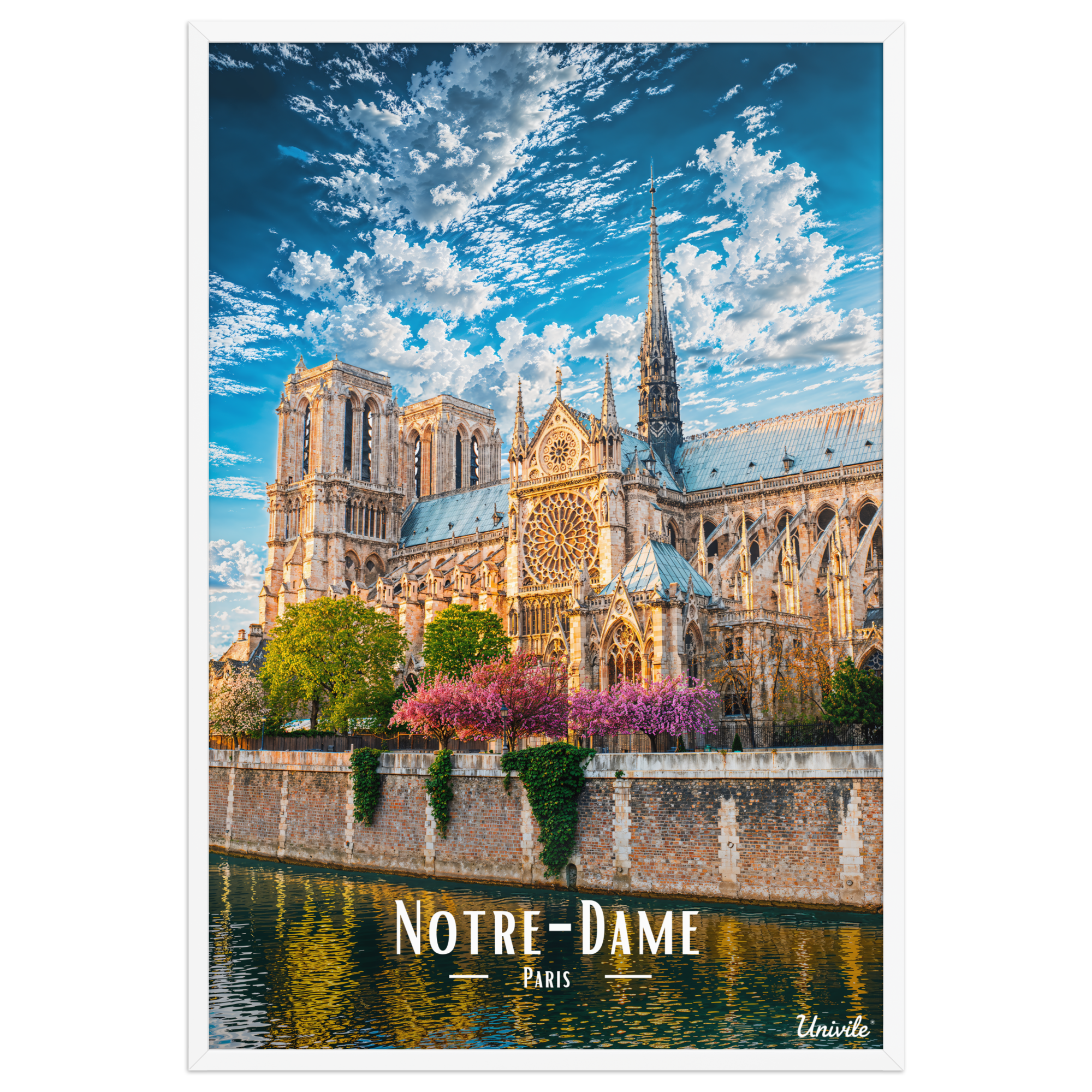 Affiche de Paris Notre-Dame 61 × 91 cm / Blanc - Univile